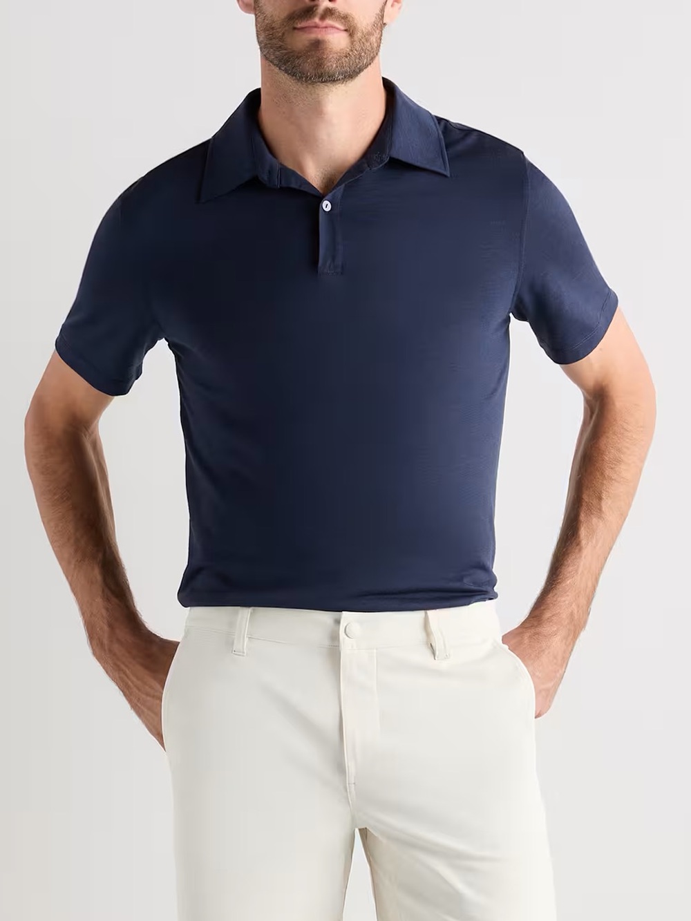 Quince men’s Extra-Fine Australian Merino Polo size medium in navy